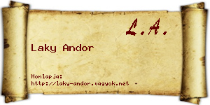 Laky Andor névjegykártya